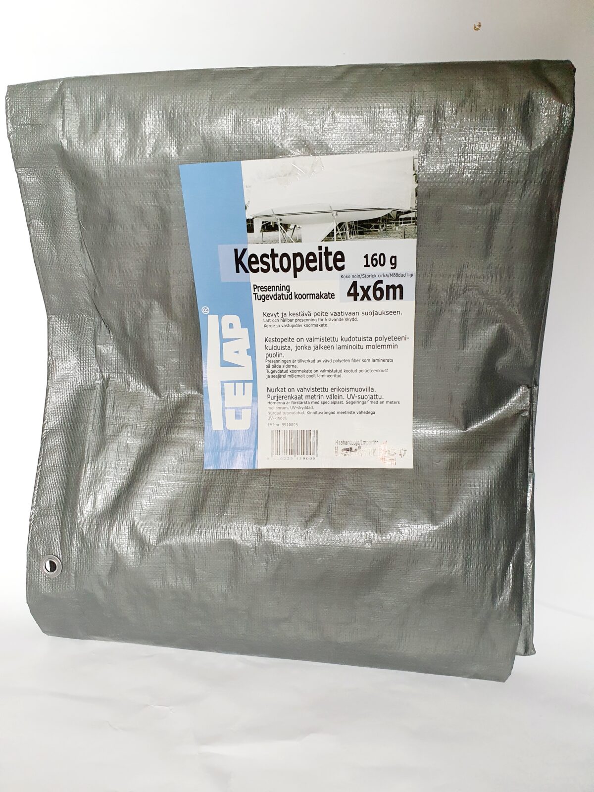 Tugevdatud koormakate 4x6m  160g/m² valge/hall - Image 2