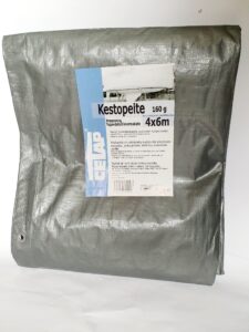 Tugevdatud koormakate 4x6m  160g/m² valge/hall - Image 2